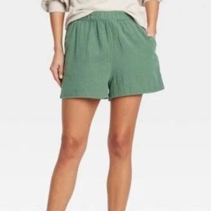 Green Cotton Gauze Shorts Small